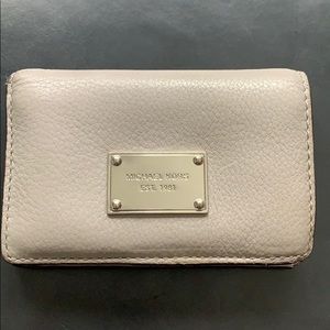 MK Wallet Grey Leather